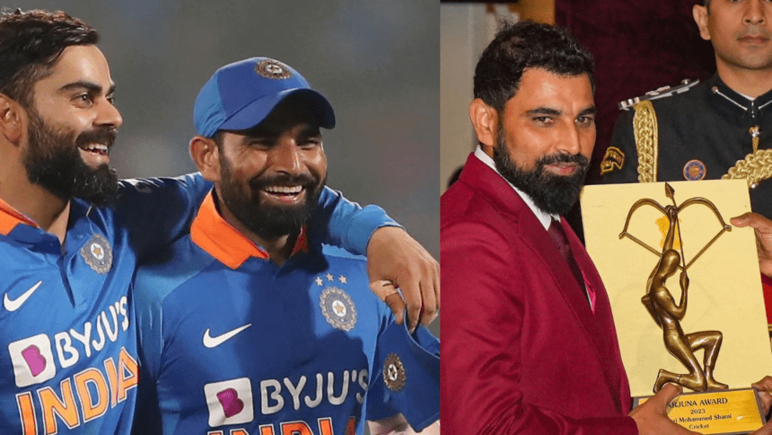 विराट कोहली ने मोहम्मद शमी को अर्जुन पुरस्कार के लिए बधाई दी बोले 'मुबारक हो लाला'!