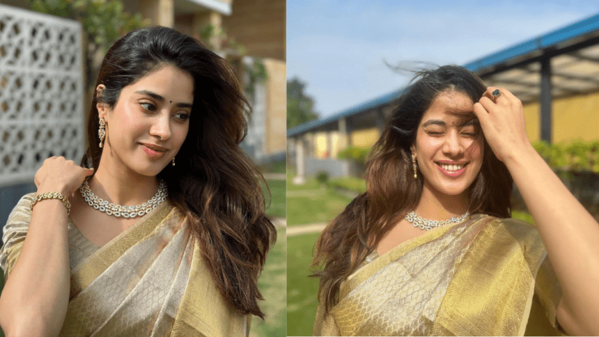 Janhvi Kapoor को साड़ी में देखकर फैंस को श्री देवी की याद आ गई।