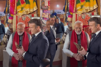 PM Modi gifts Macron replica of Ram temple