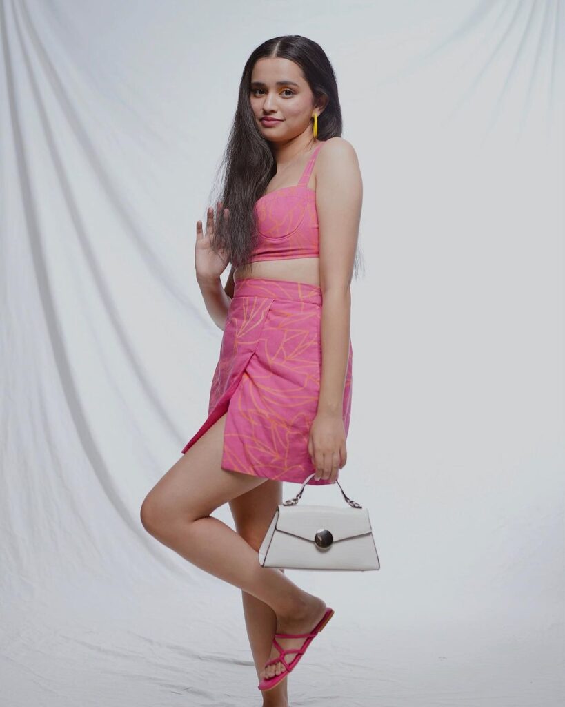 Ankita Chhetri Instagram influencer in pink skirt