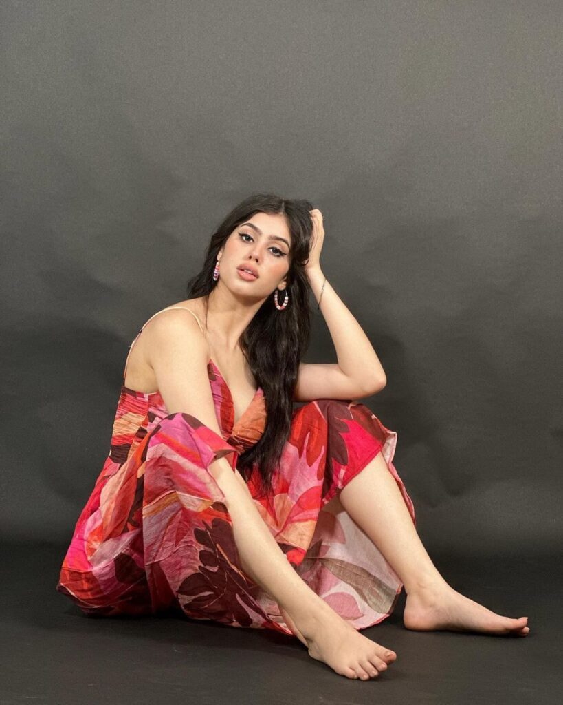Rira Arora Instagram influencer in red floral gown