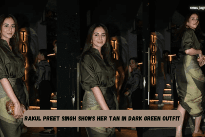 Rakul Preet Singh Shows Her Tan In Dark Green Outfit