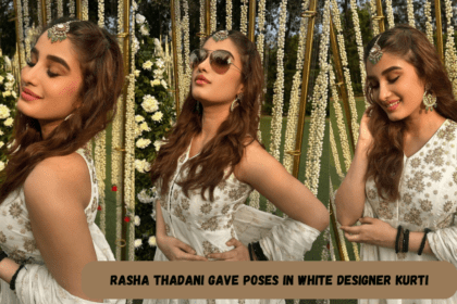 Rasha Thadani Gave Poses In White Designer Kurti
