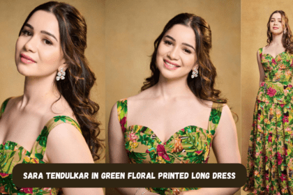 Sara Tendulkar In Green Floral Printed Long Dress