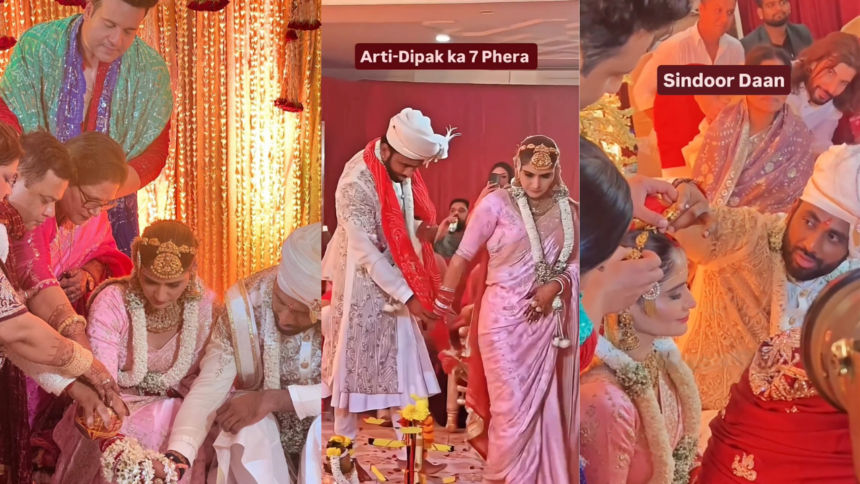 Aarti Singh Took Pheras In Saree And Started Crying