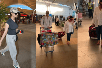 Ibrahim Ali Khan With Amruta-Palak Tiwari At Airport