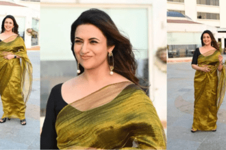 In Golden Saree Divyanka Tripathi showed her Glam Look