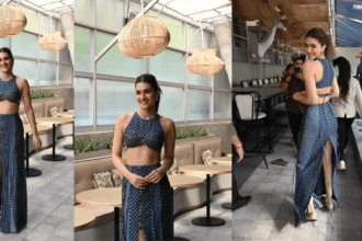 Kriti Sanon Seen Wearing Crop Top And Open Skirt