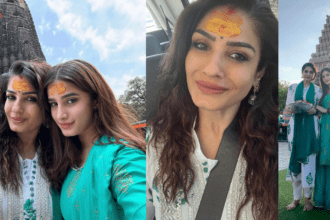 Raveena Tandon Seen In The Temple With Rasha Thadani