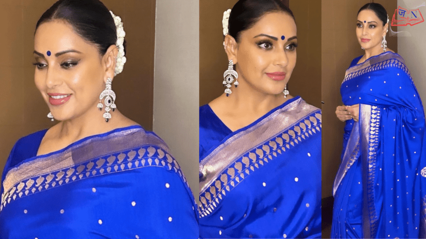 Wife Of Karan Singh Grover Looked Glam In Blue Saree