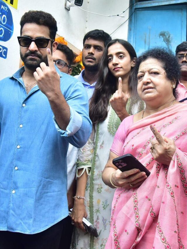 Man of Masses NTR Jr aka Jr NTR flies from Mumbai to Hyderabad after a month-long shoot to cast his vote for Lok Sabha elections