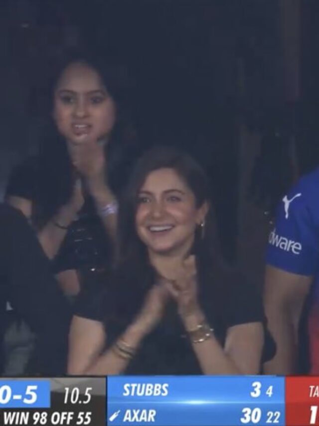 IN PICS | Anushka Sharma was snapped watching ‘#RCBvsDC’ #IPL2024 game in Bengaluru last night