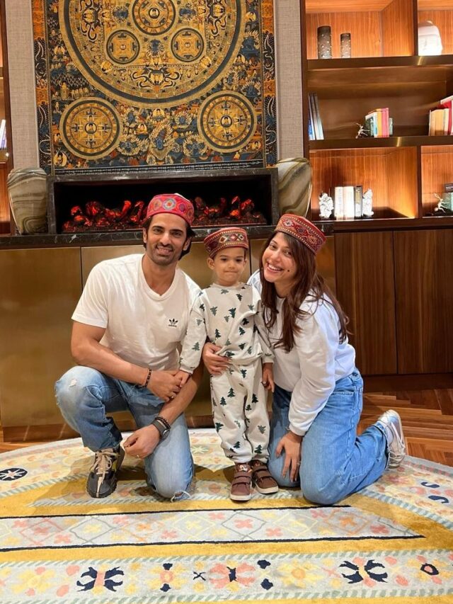 The Malik family blessing your feed from their Himachal diaries! Mohit Malik, Aditi Malik and their prince Ekbir sharing a beautiful moment together 😍