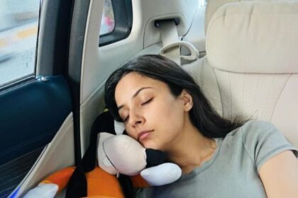 Shehnaaz Gill takes a break and snoozes with her plushy of Goofy, how adorable