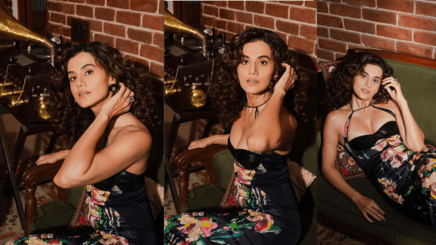 Taapsee Pannu Slayed In Flower Printed Black Outfit