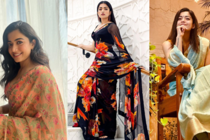 Office Looks Of Rashmika Mandanna In Trending Sarees