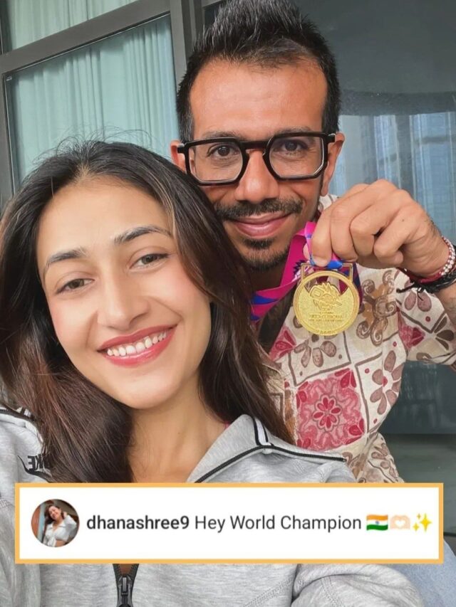 Yuzvendra Chahal and His Wife Dhanashree Verma and Gold Medal Celebrated T20 World Cup win