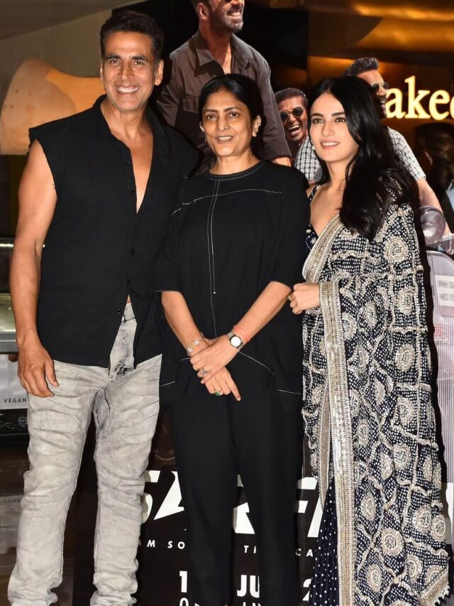 Akshay Kumar, Radhika Madan, Jyotika and Suriya along with Sudha Kongara and Vikram Malhotra were snapped at their movie ‘Sarfira’ screening in Juhu last night