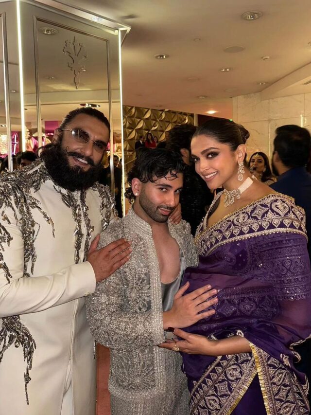 Parents-to-be Deepika Padukone and Ranveer Singh posed with Orry at Anant Ambani and Radhika Merchant’s sangeet Ceremony