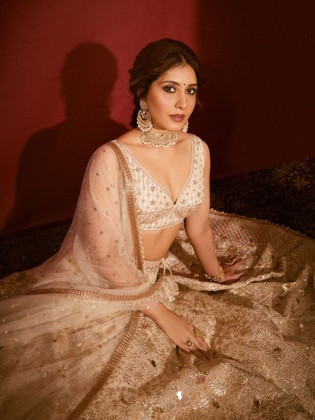 Raashi Khanna slaying in a dazzling white lehenga in these stills!