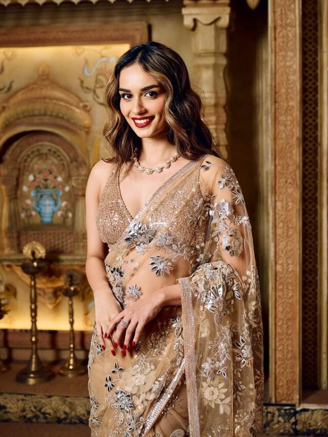 Manushi Chhillar Slaying In sizzling saree and blonde hair