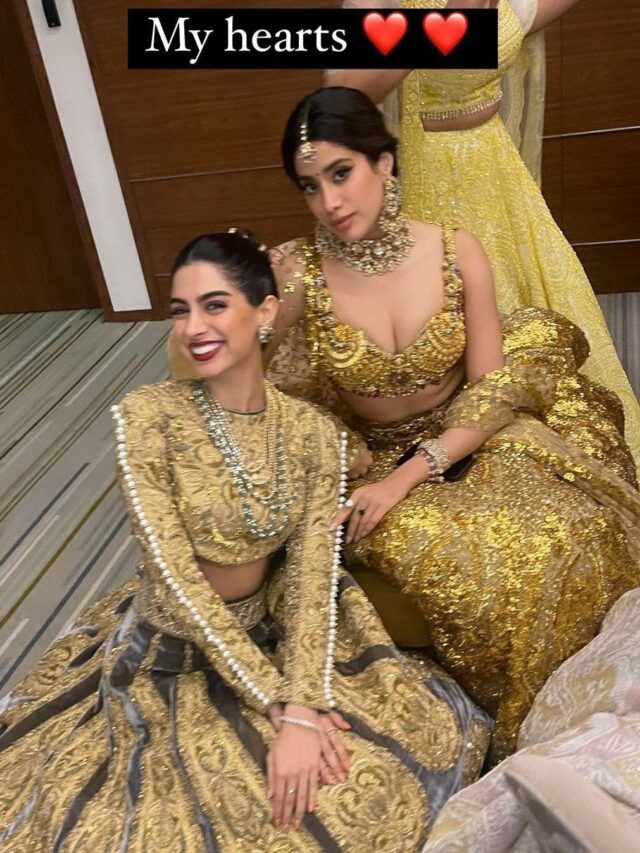 Dazzling Look Of Kapoor sisters In Golden Outfit