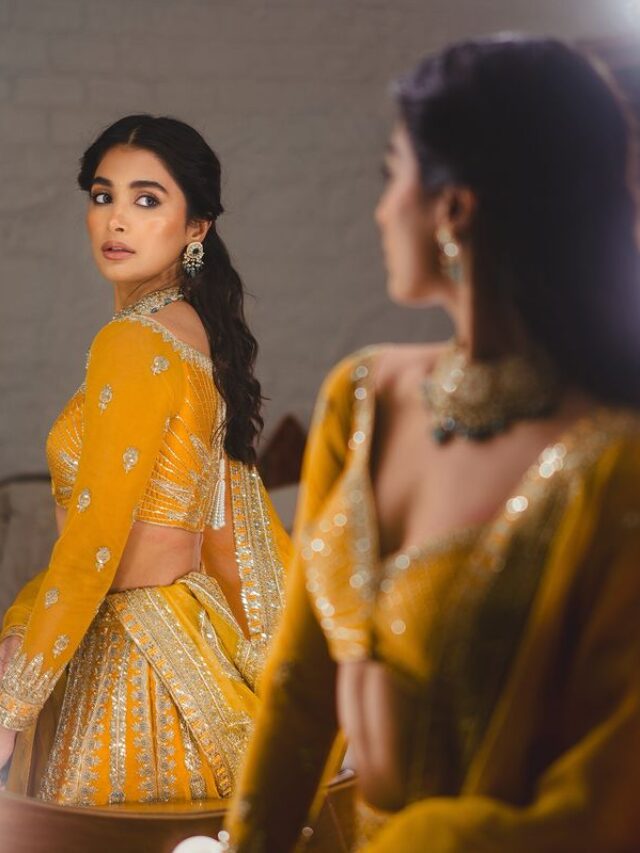 Glamorous Pooja Hegde stuns everyone in yellow Lehenga choli!