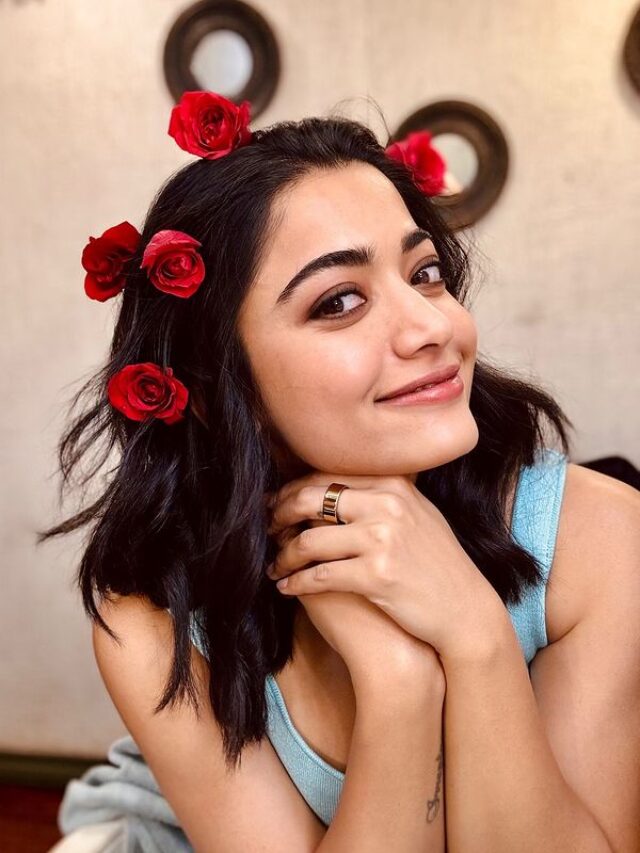 Rashmika Mandanna shared adorable snaps with roses in the hair