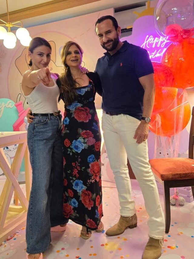 The Pataudi siblings! Saif Ali Khan, Soha Ali Khan and Saba Ali Khan got together at Soha’s daughter Inaaya’s birthday party!