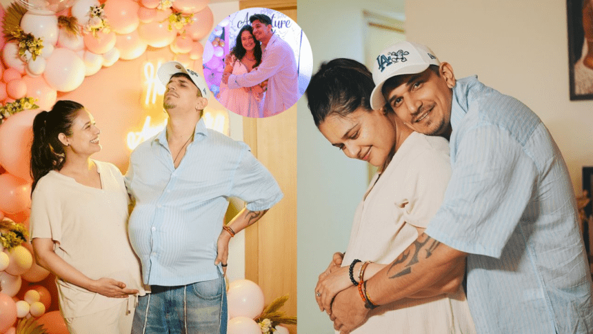 Prince and Yuvika Anniversary pics With Baby Bump