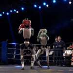 A powerful boxing match between robots took place in China