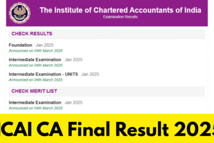 ICAI CA Final Result 2025