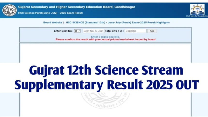GSEB अपडेट: HSC साइंस सप्लीमेंट्री रिज़ल्ट घोषित, पास% केवल 41.56%