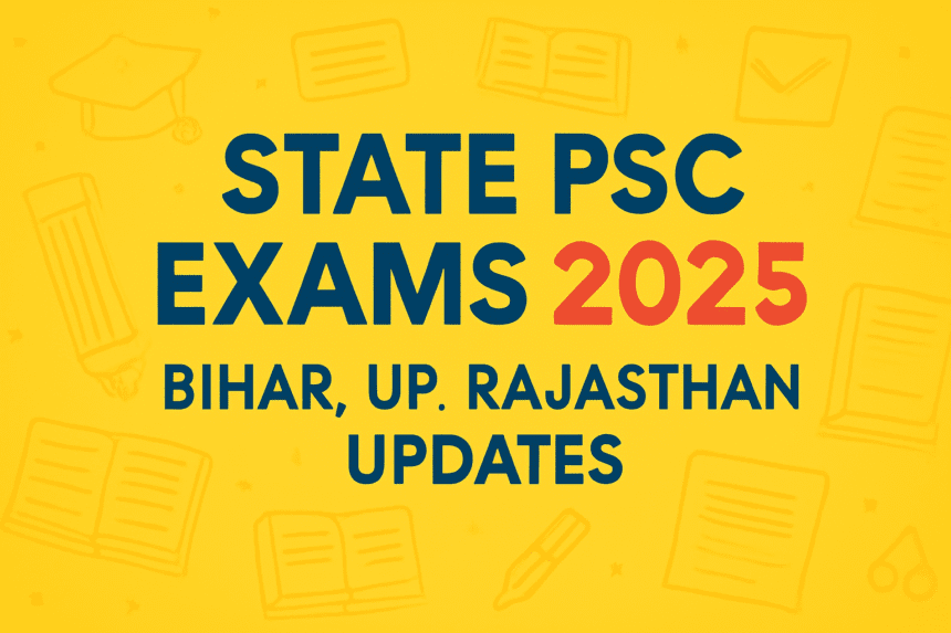 State PSC Exams 2025 – Bihar, UP, Rajasthan Updates