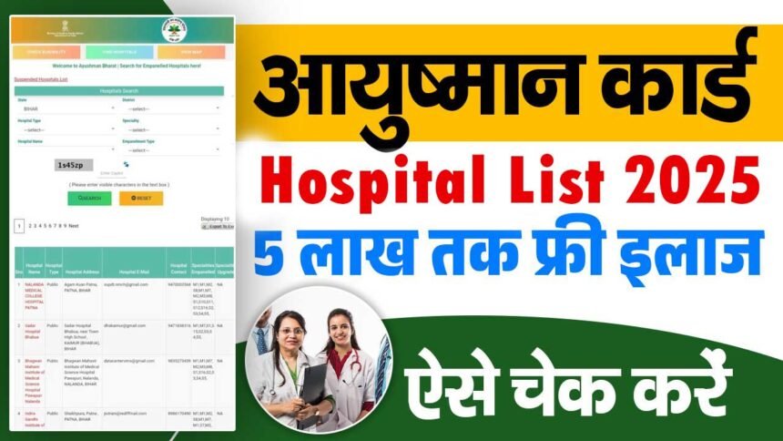 आयुष्मान भारत योजना 2025 – Empaneled Hospitals List & Online Apply