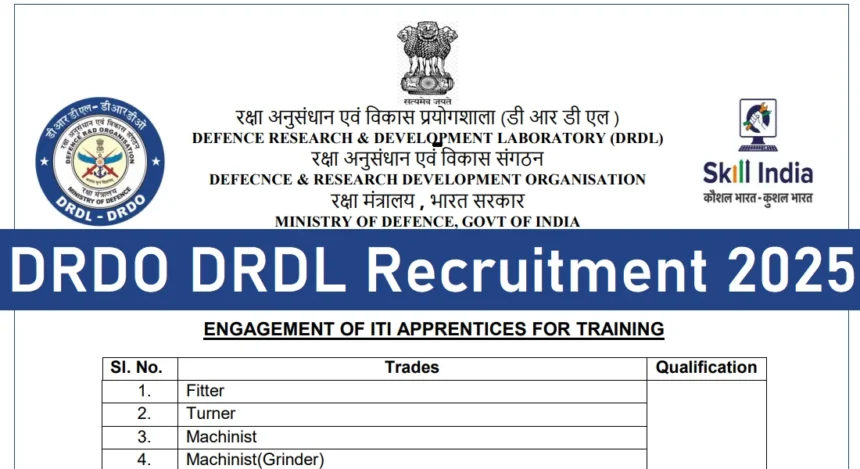 DRDO भर्ती 2025: 125+ पदों के लिए आवेदन नजदीक — अंतिम तिथि 28 अगस्त