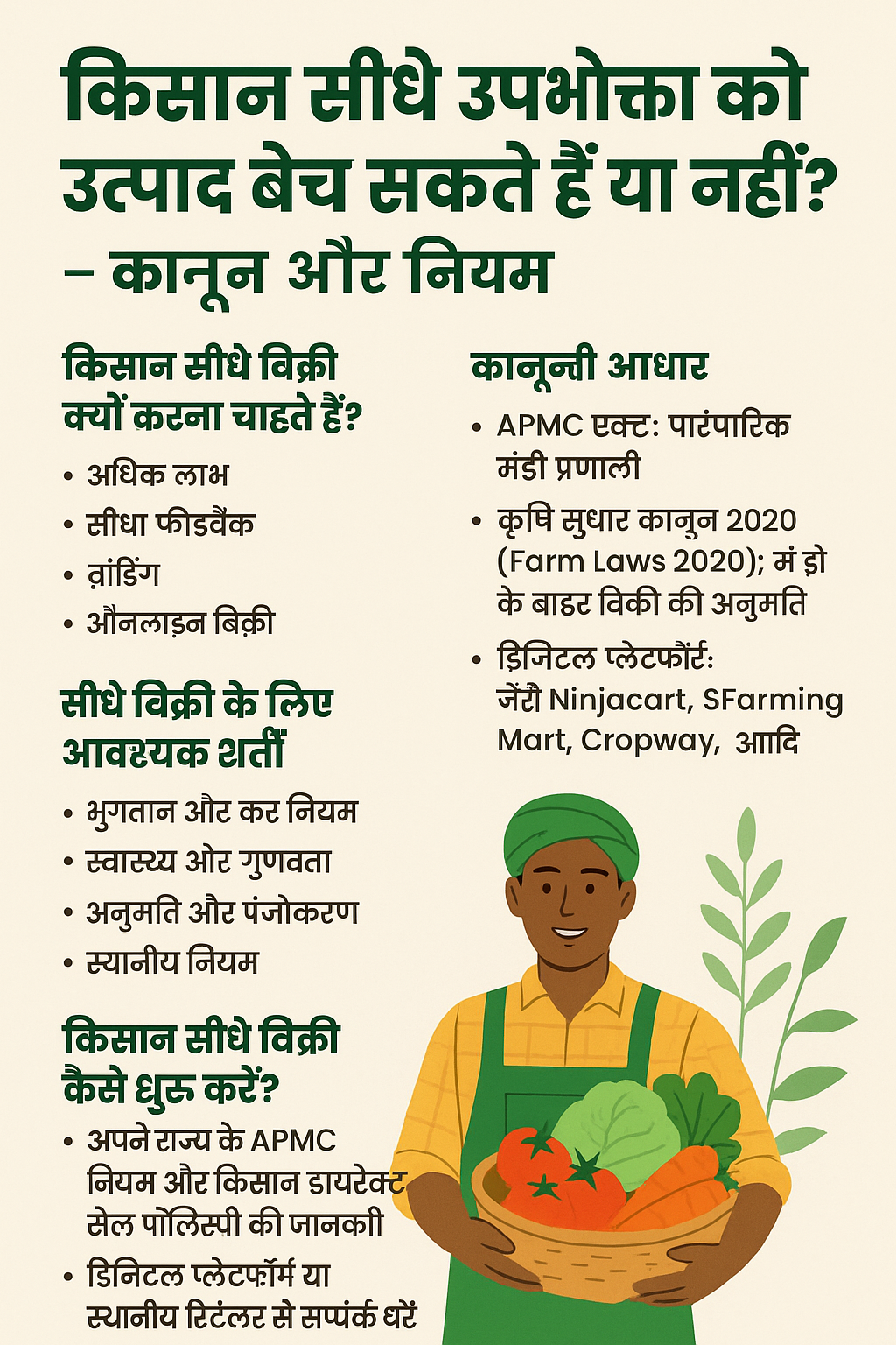 किसान सीधे उपभोक्ता को उत्पाद बेच सकते हैं या नहीं? &ndash; कानून और नियम