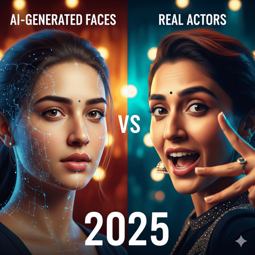 AI Generated Faces vs Real Actors – Bollywood में 2025 की तुलना