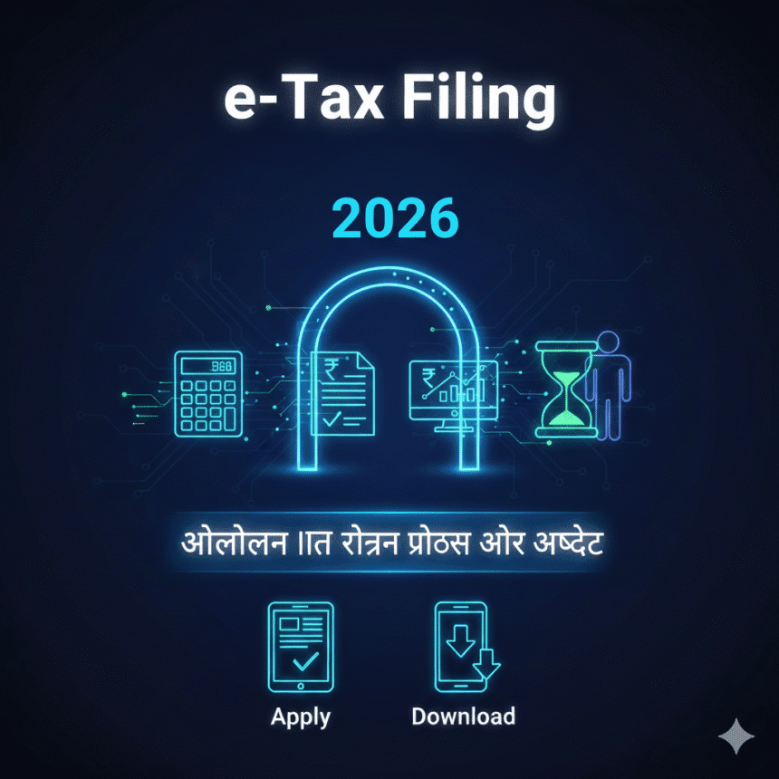 e-Tax Filing 2026 – ऑनलाइन आईटी रिटर्न प्रोसेस और अपडेट