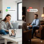 ऑनलाइन थेरेपी बनाम आमने-सामने थेरेपी – फायदे और नुकसान