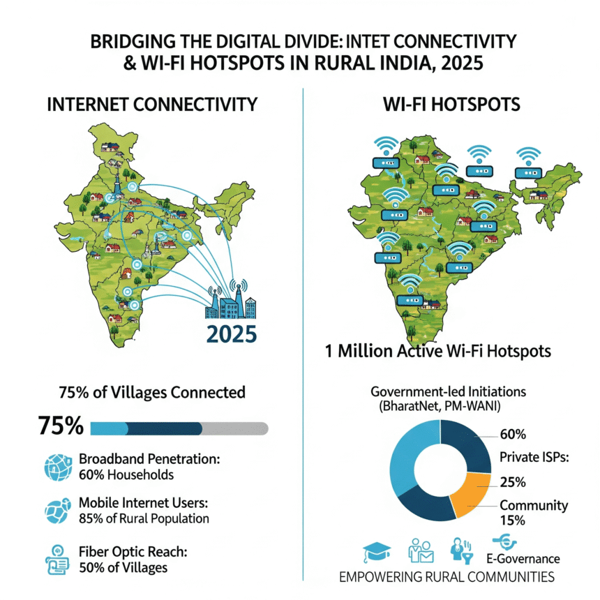 गांवों में Internet Connectivity और Wi-Fi Hotspots 2025