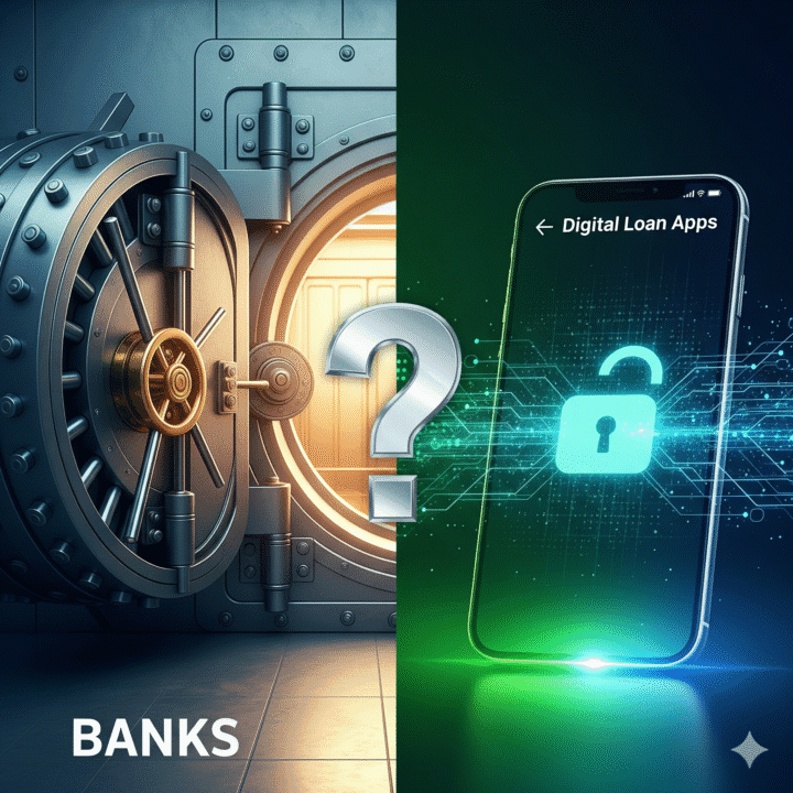 Digital Loan Apps vs Banks, Safe Loans India, RBI-approved Loan Apps, Personal Loans India, Bank Loans vs App Loans, Secure Digital Lending, Instant Loan Safety,