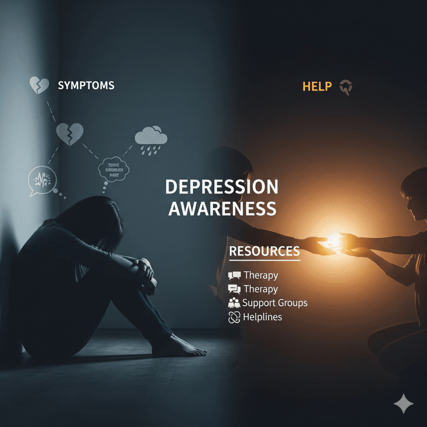अवसाद (Depression) जागरूकता – लक्षण, सहायता और संसाधन