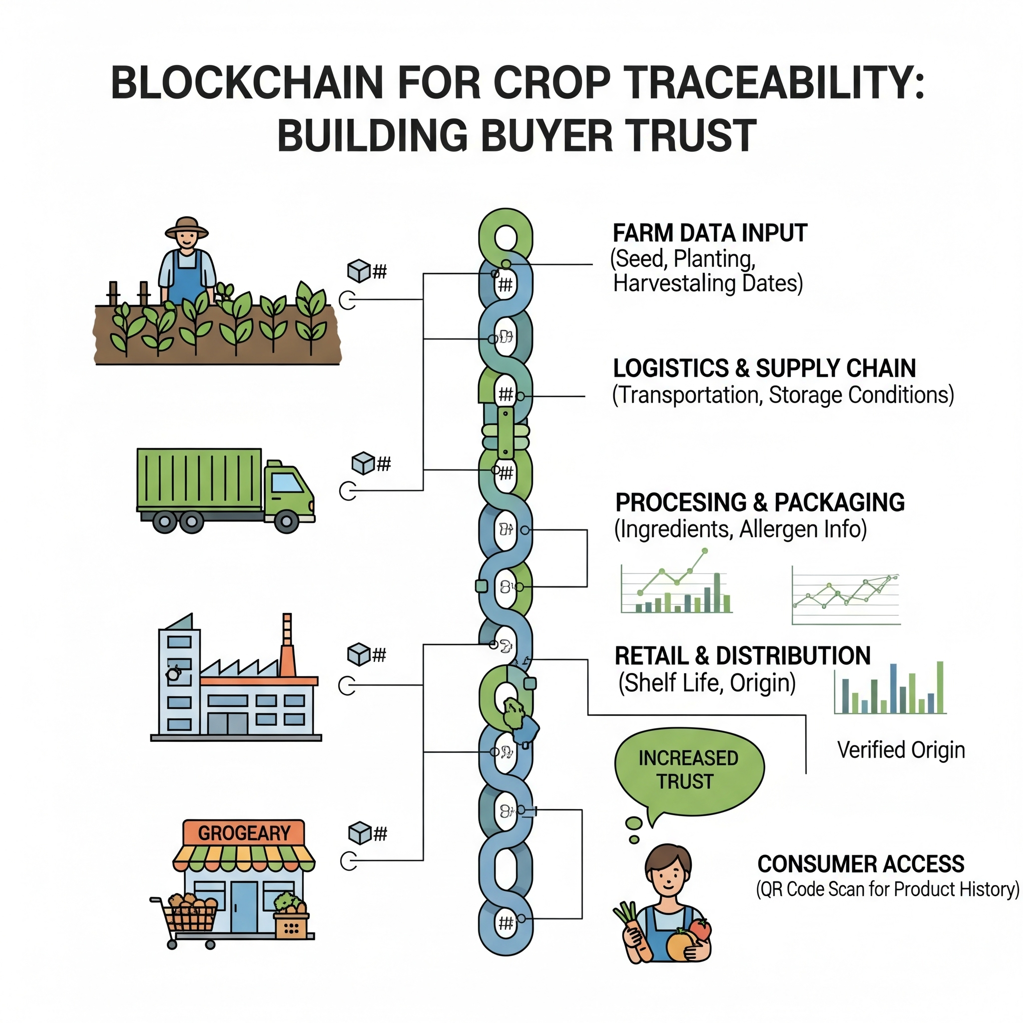 Blockchain से फसल की ट्रेसिबिलिटी – खरीदार का भरोसा बढ़ेगा