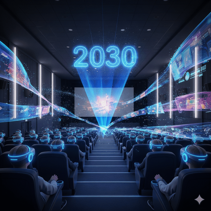 AI & Virtual Reality – Cinema Halls का Experience 2030