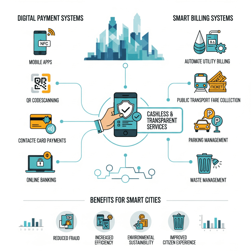 Digital Payment & Smart Billing Systems – स्मार्ट सिटीज़ में कैशलेस और पारदर्शी सेवाएँ