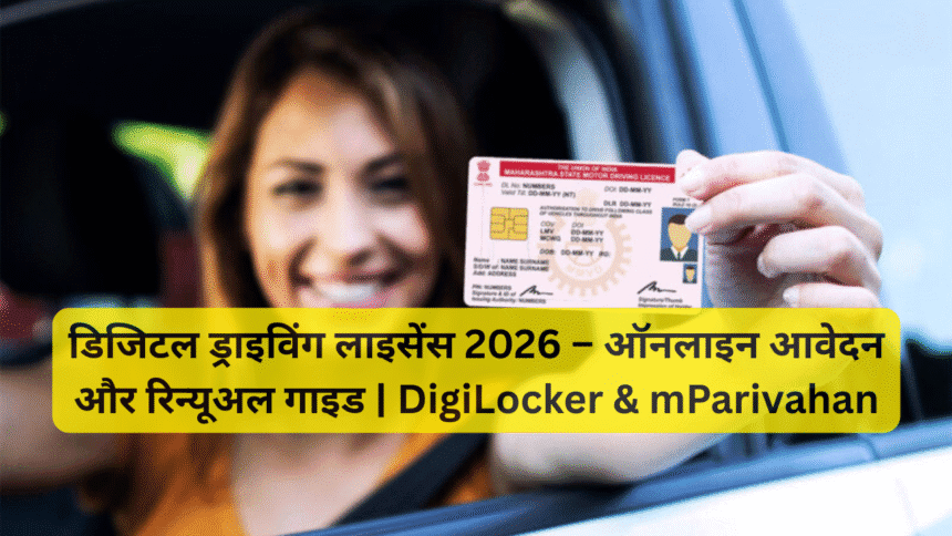 डिजिटल ड्राइविंग लाइसेंस 2026 – ऑनलाइन आवेदन और रिन्यूअल गाइड | DigiLocker & mParivahan