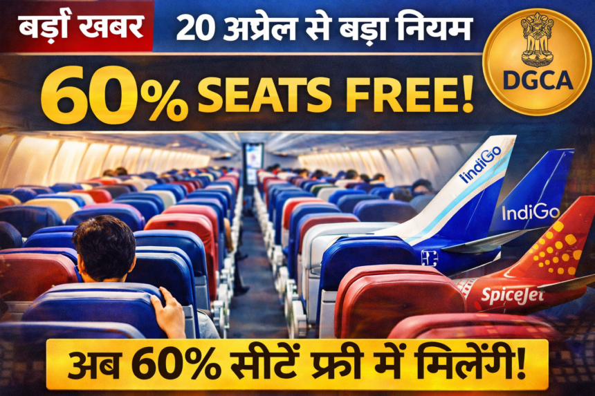 Flight Seat Rules Big Update: अब फ्लाइट में 60% सीटें फ्री