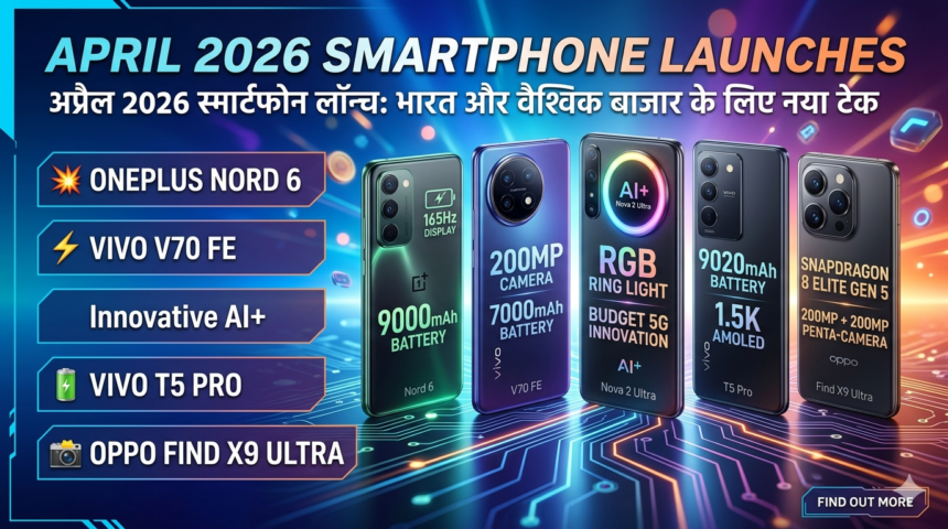 अप्रैल 2026 में लॉन्च होंगे ये नए स्मार्टफोन