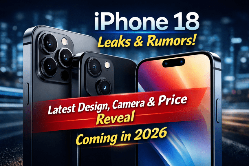 iPhone 18 लीक 2026: डिज़ाइन, कैमरा, कीमत और लॉन्च डिटेल्स (Hindi)